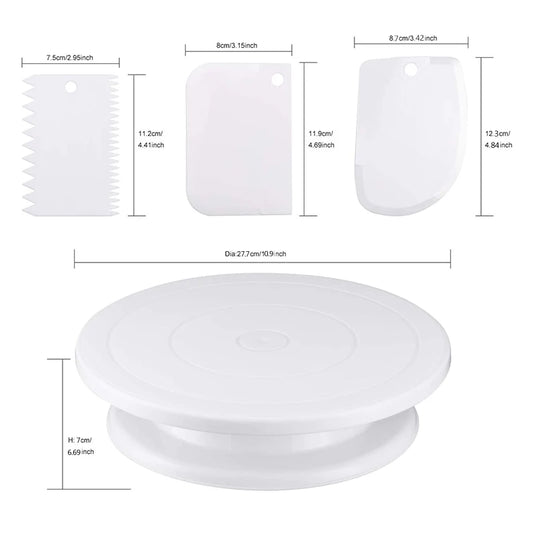Rotating Cake Turntable & Decorating Set