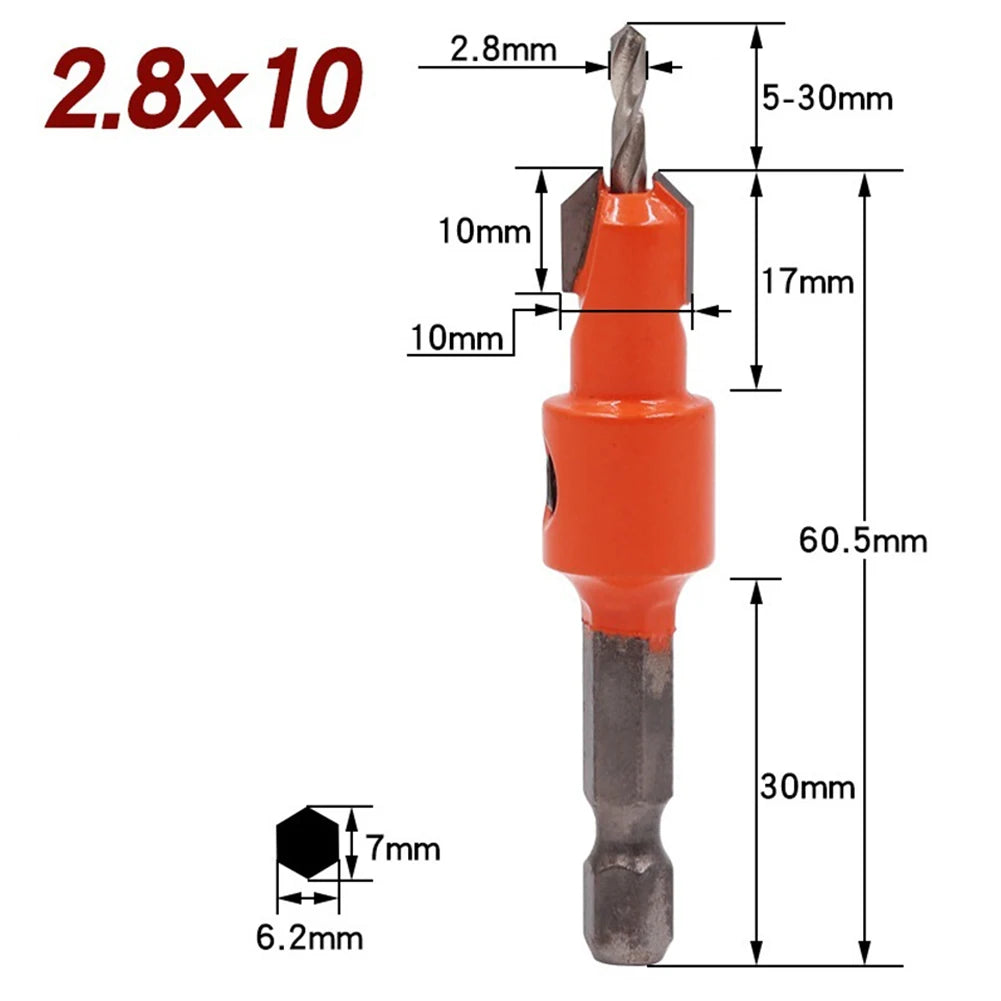 1/4" Woodworking Hex Shank Drills Bit Set
