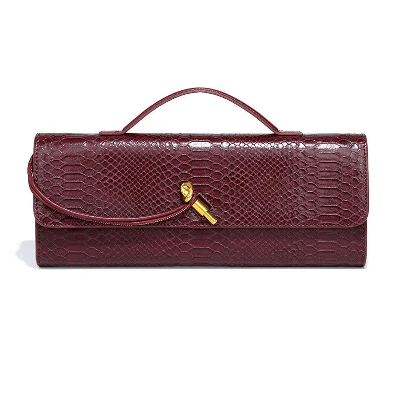 Luxury Snakeskin Top Handle Shoulder Bag