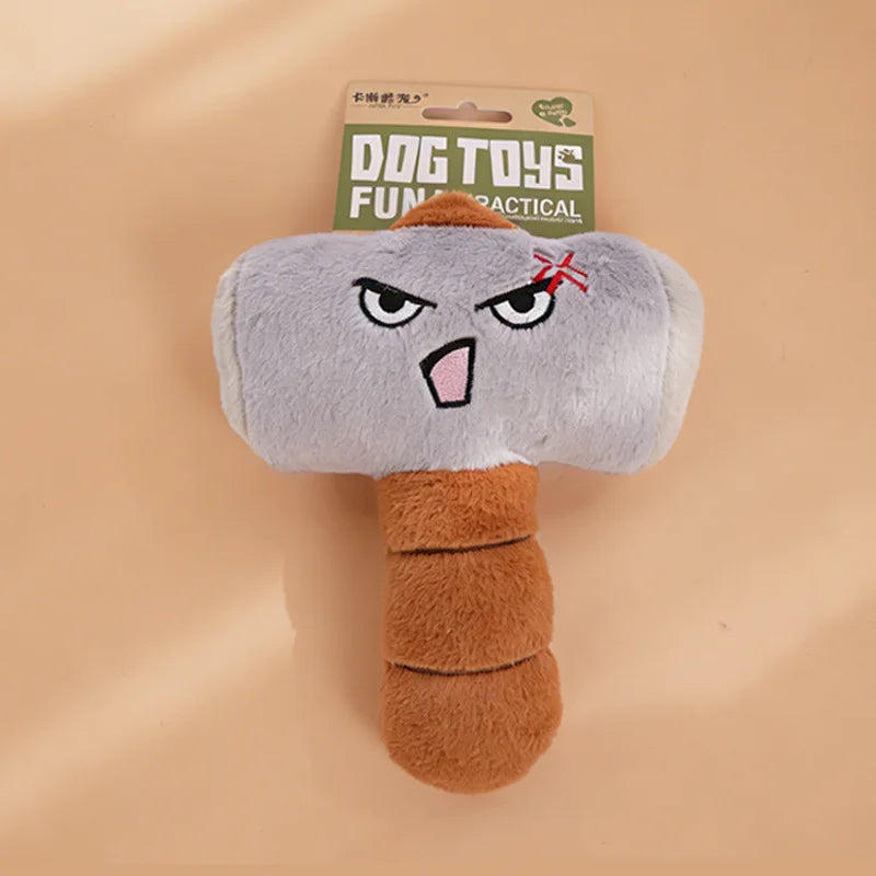 Funny Face Squeaky Plush Dog Toy