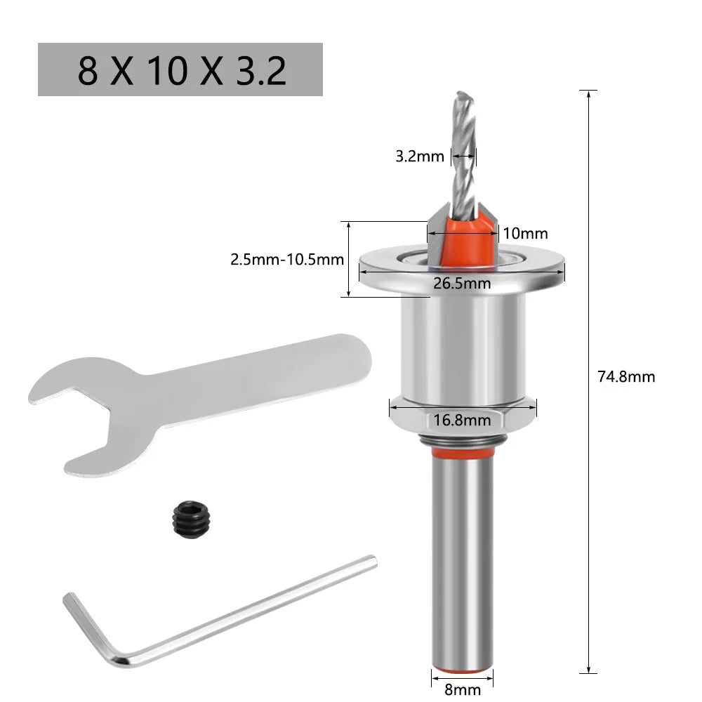 Adjustable Countersink Drill Bits