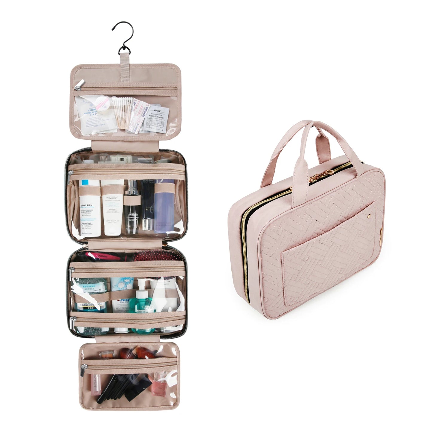 Makeup Cosmetic Bag with Hanging Hook Water-resistant