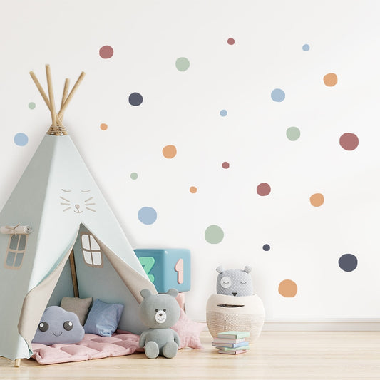 Cartoon Colourful Polka Dots Children Wall Stickers