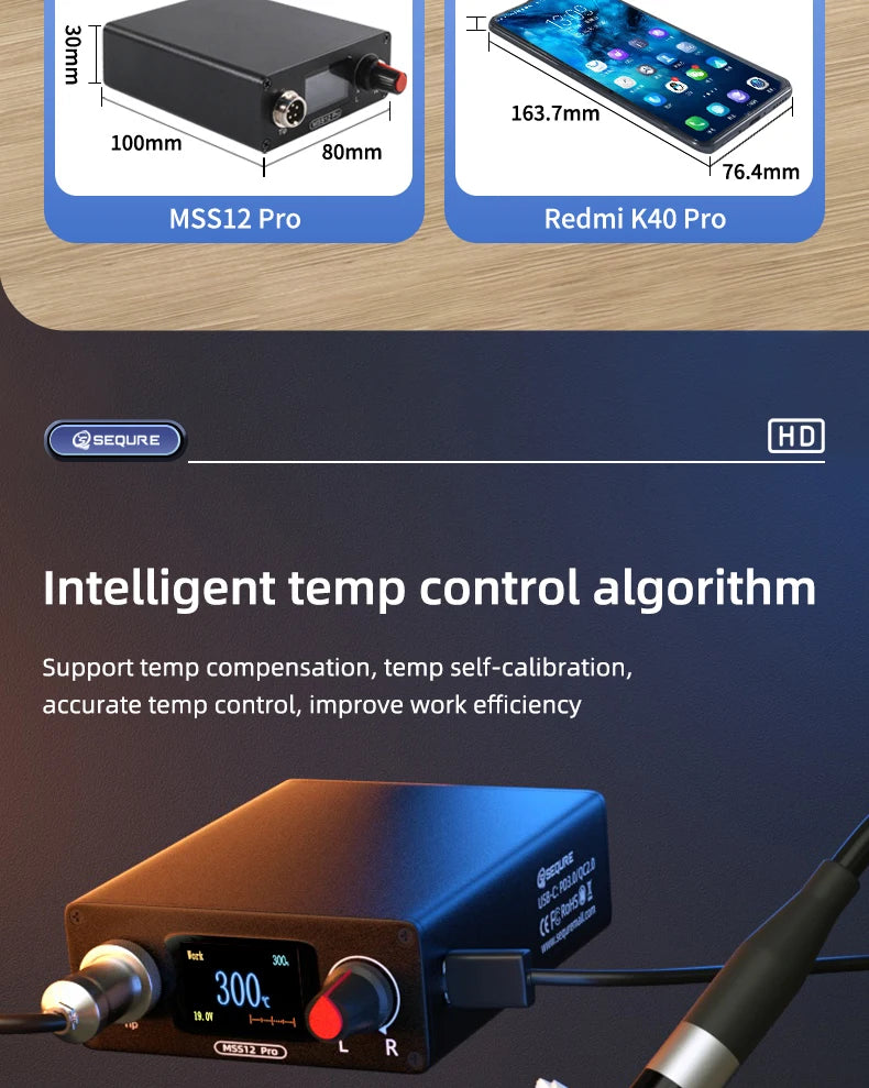 SEQURE MSS12 Pro Soldering Station Supports PD|QC|AC100-240V|3S-6S RC