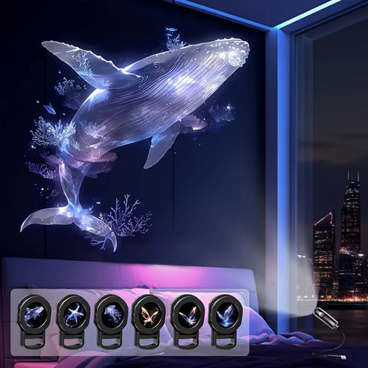 USB LED Projection Night Light with Interchangeable Pattern Slides