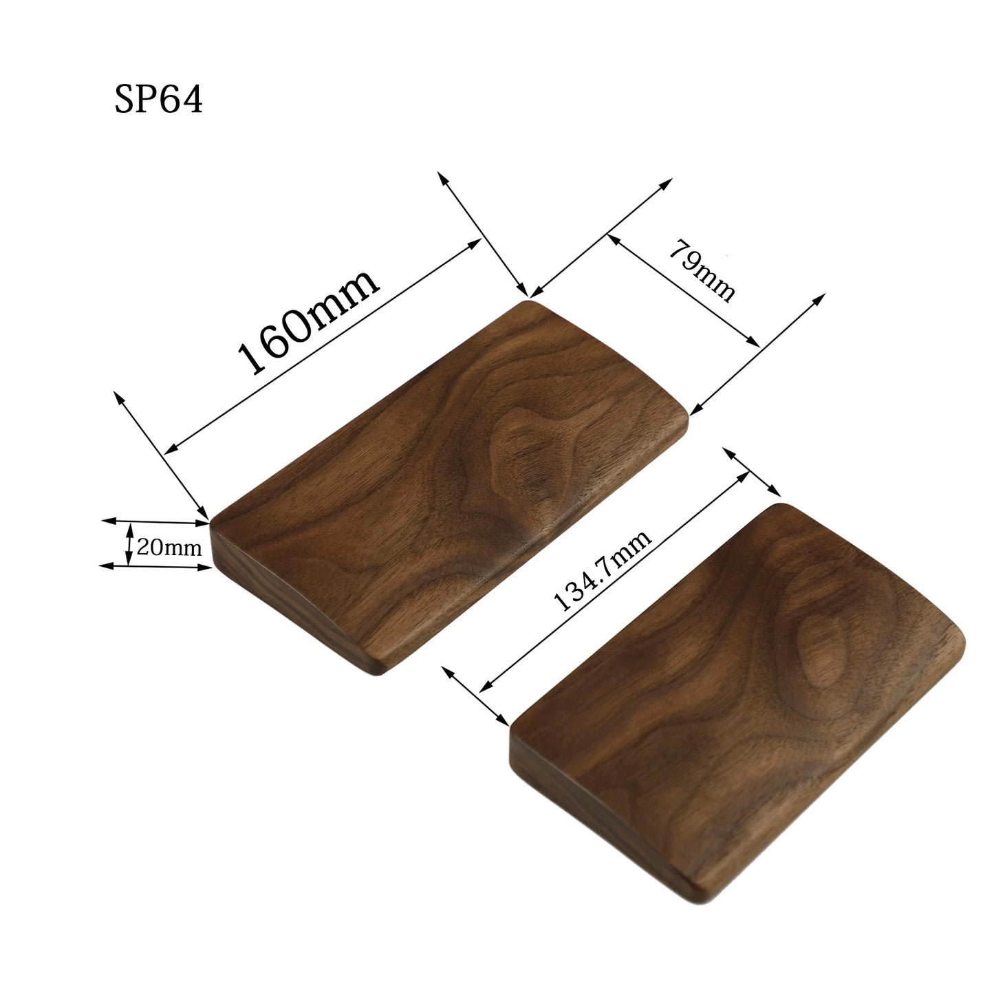 Wooden Walnut Wrist Rest for Split Keyboard