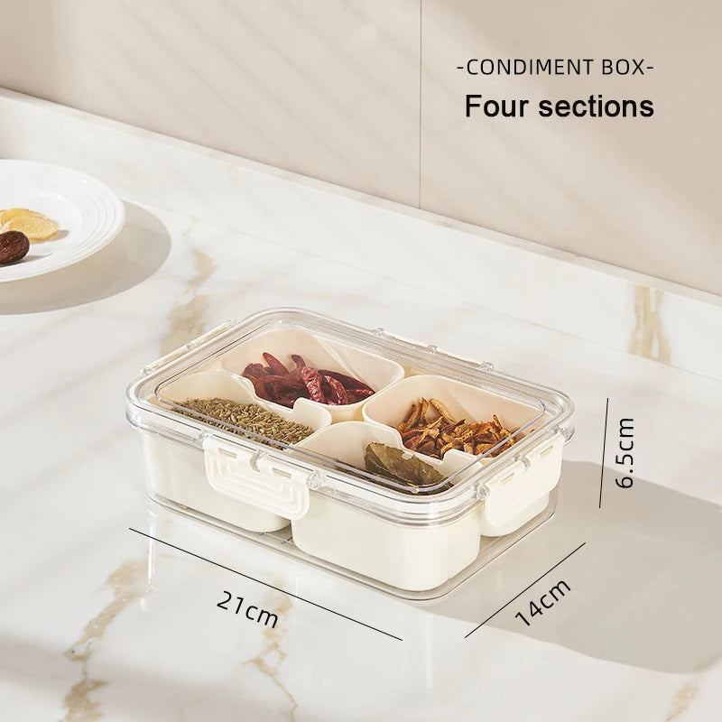 Large Capacity Food Storage Tray with Compartments