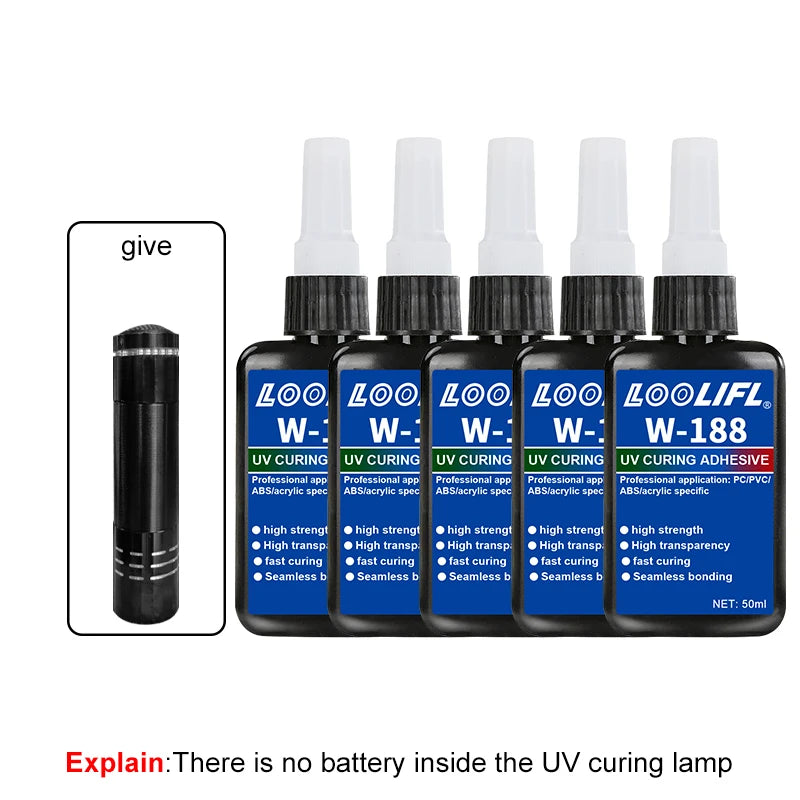 50ml Crystal Clear UV Resin Glue Kit with UV Lamp
