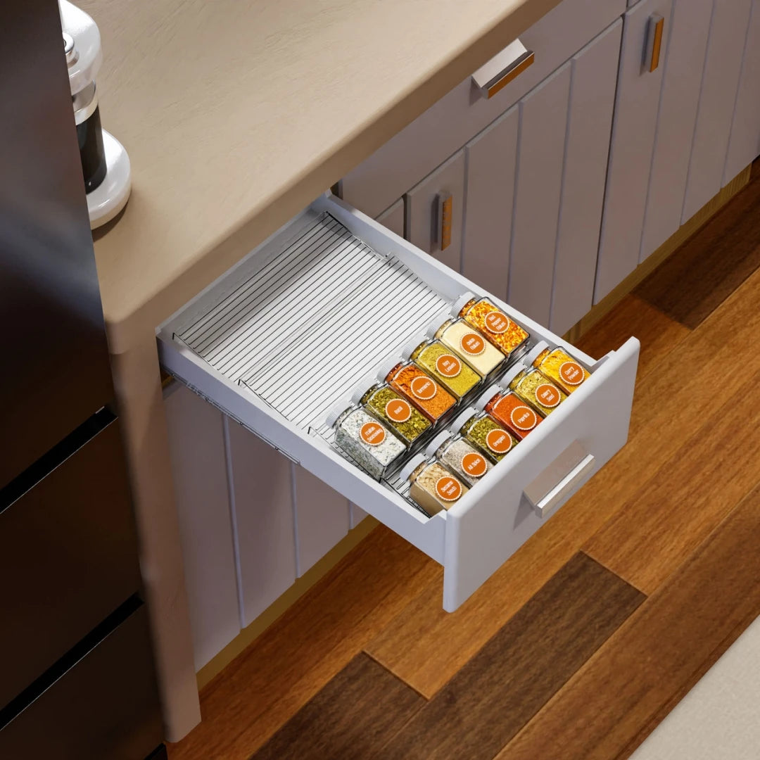 Adjustable Multi-Layer Kitchen Spice Storage Rack