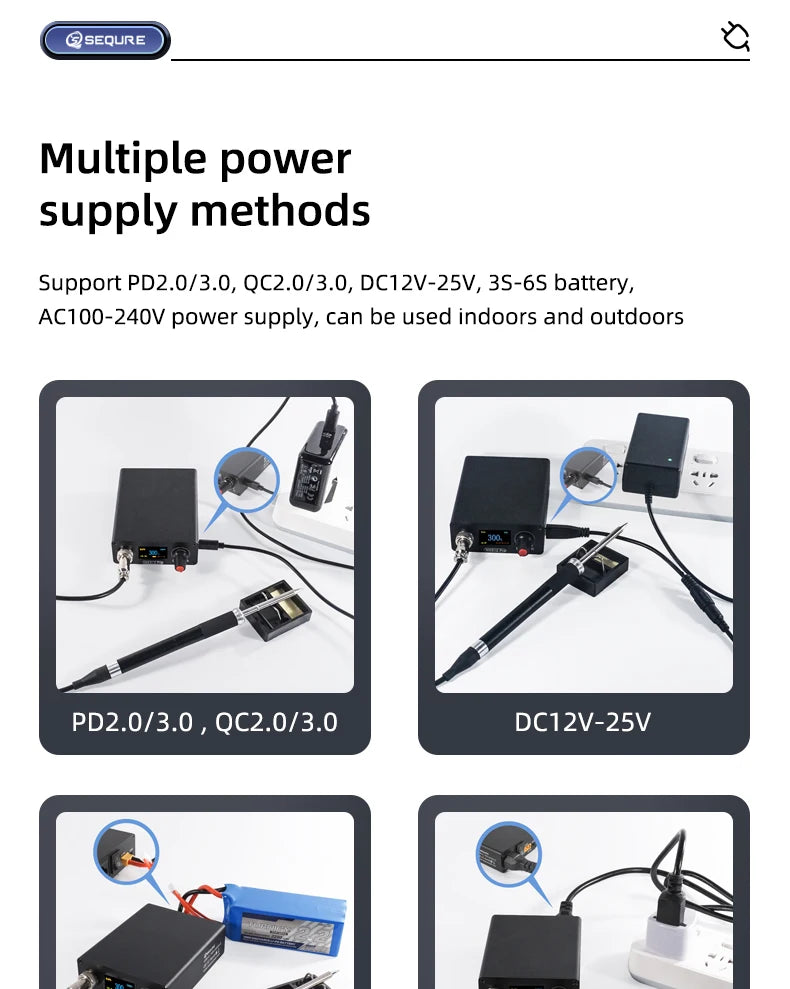 SEQURE MSS12 Pro Soldering Station Supports PD|QC|AC100-240V|3S-6S RC