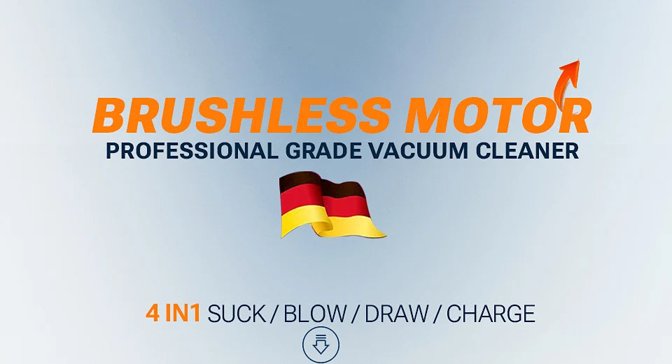 Wireless 3-in-1 Portable Car Vacuum with HEPA Filter & USB-C Charging