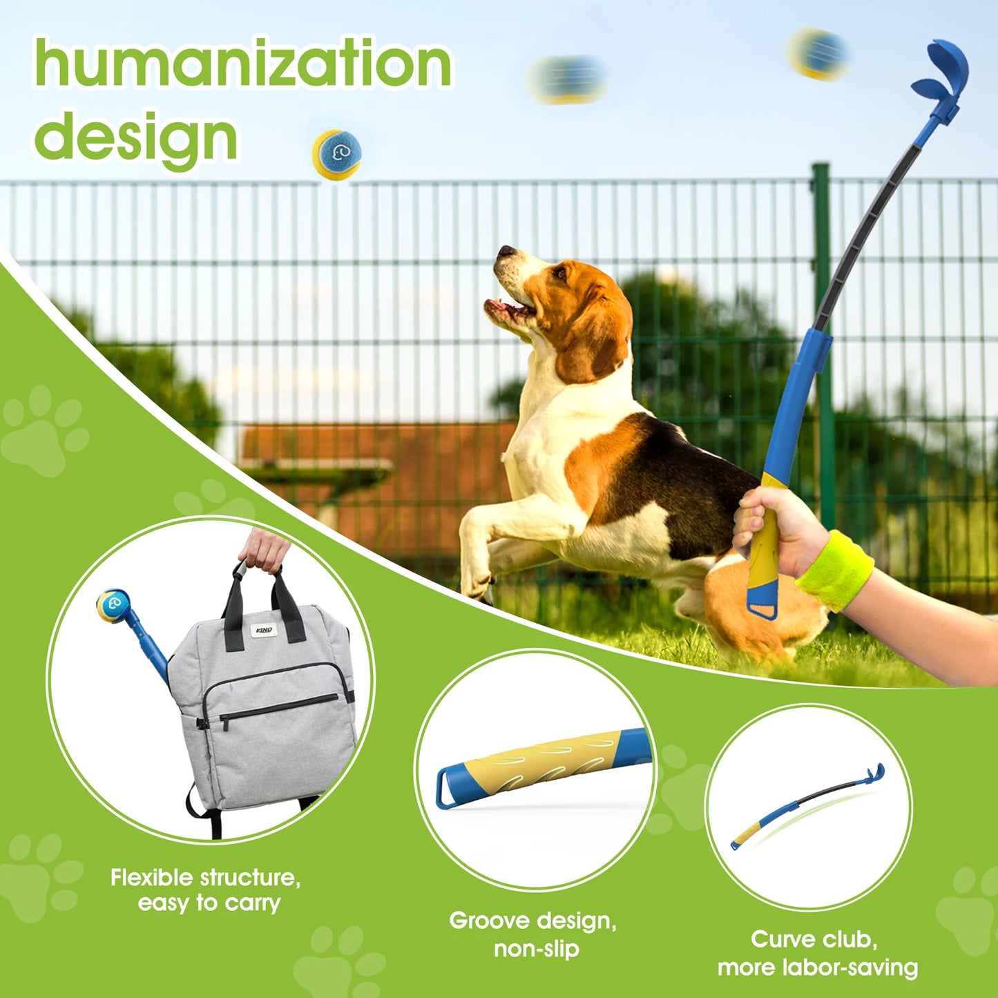 SUPERDESIGN Adjustable Dog Ball Launcher