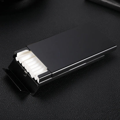 Portable Pocket  Slim Metal Cigarette Case Box