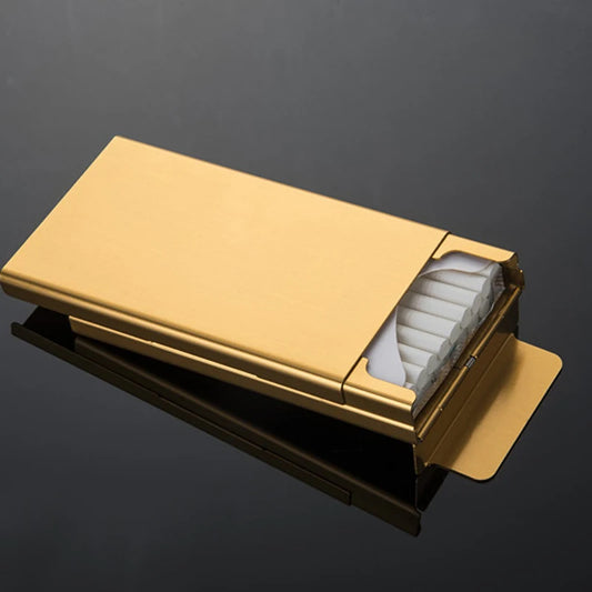 Portable Pocket  Slim Metal Cigarette Case Box