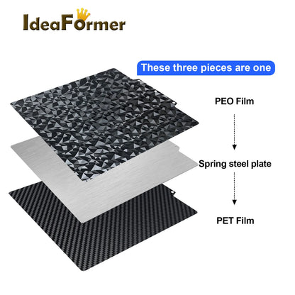 Double-Sided PEO/PET Spring Steel Build Plate – 235 × 235 mm