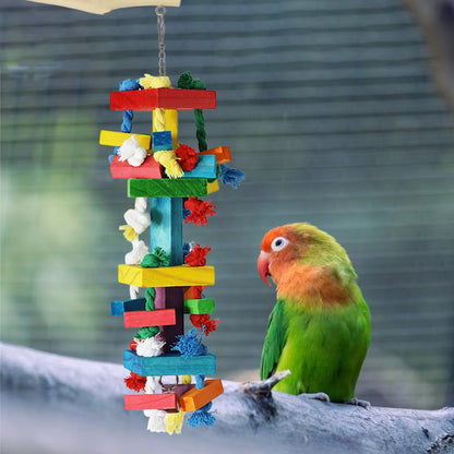 Wooden Hanging Parrot Perch & Chew Toy