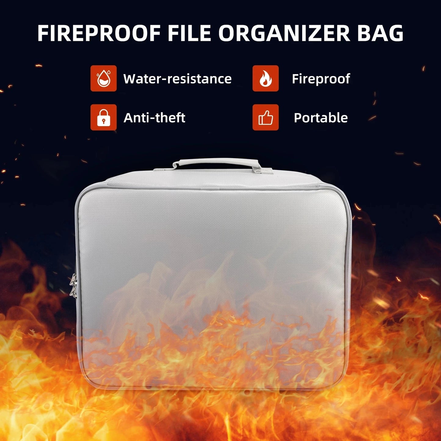 Fireproof Document Bag Safety Waterproof Organizer