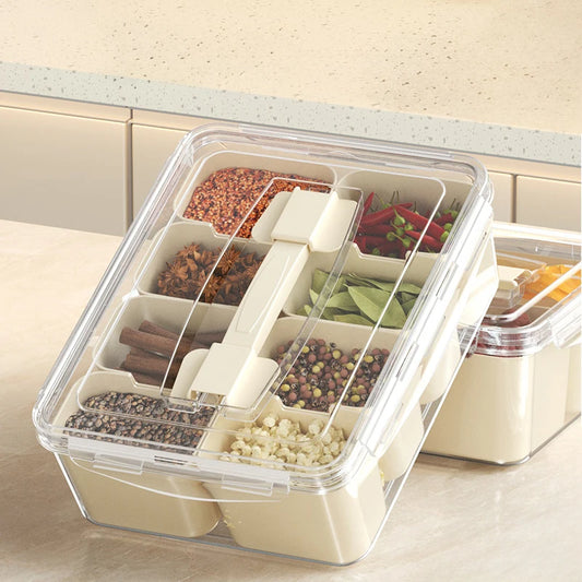 Large Capacity Food Storage Tray with Compartments