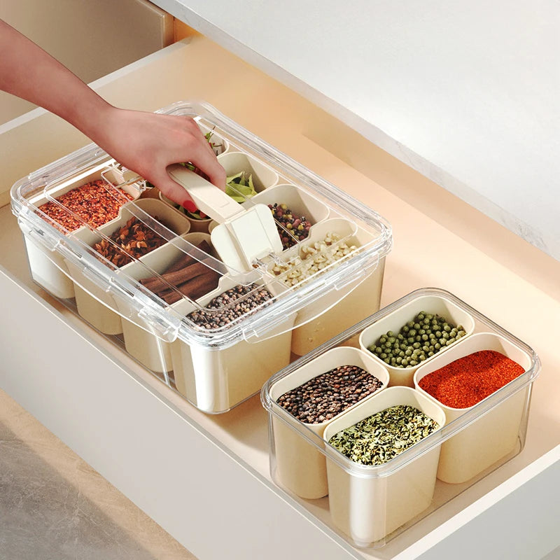 Large Capacity Food Storage Tray with Compartments