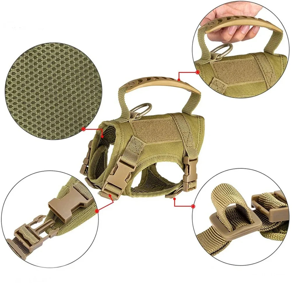 Tactical Cat Harness & Leash Set with Velcro Patches