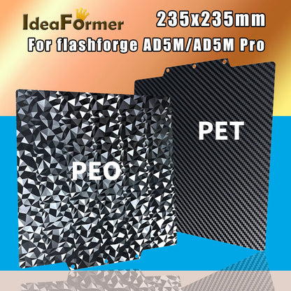 Double-Sided PEO/PET Spring Steel Build Plate – 235 × 235 mm