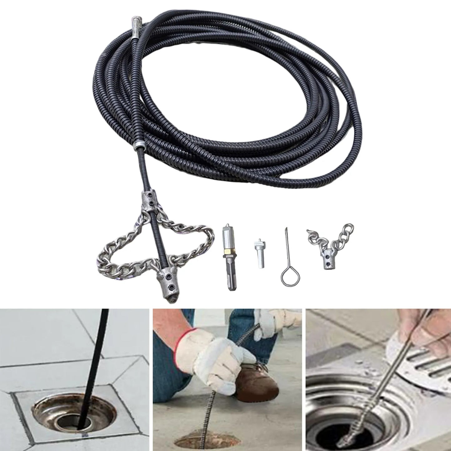 Drill-Powered Drain Snake Auger