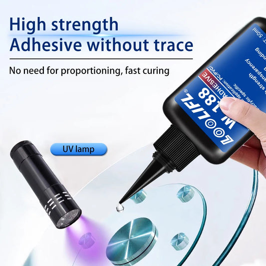 50ml Crystal Clear UV Resin Glue Kit with UV Lamp