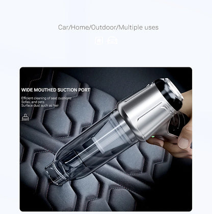 Wireless 3-in-1 Portable Car Vacuum with HEPA Filter & USB-C Charging