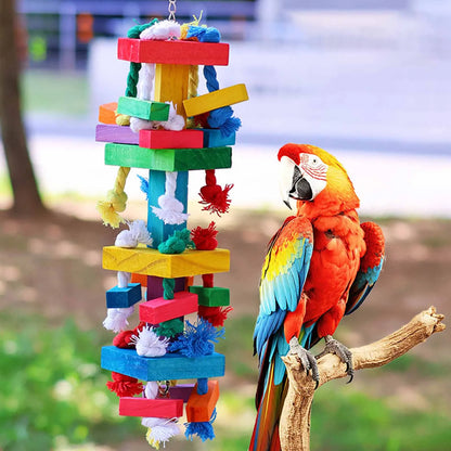 Wooden Hanging Parrot Perch & Chew Toy