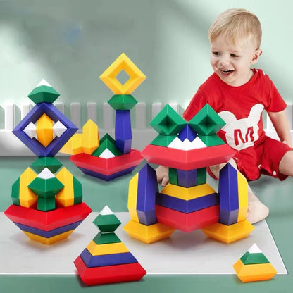 Montessori Educational Toy Construction Set Pyramid Building Blocks Set