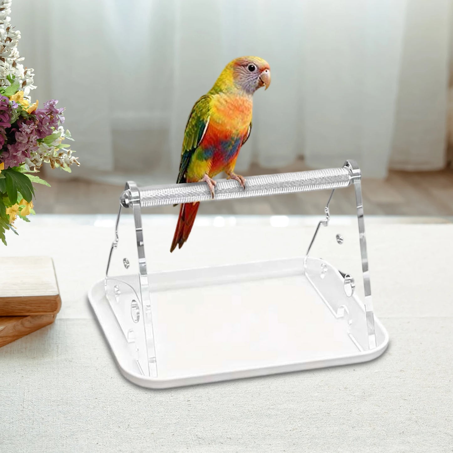 Portable Tabletop Bird Perch Stand