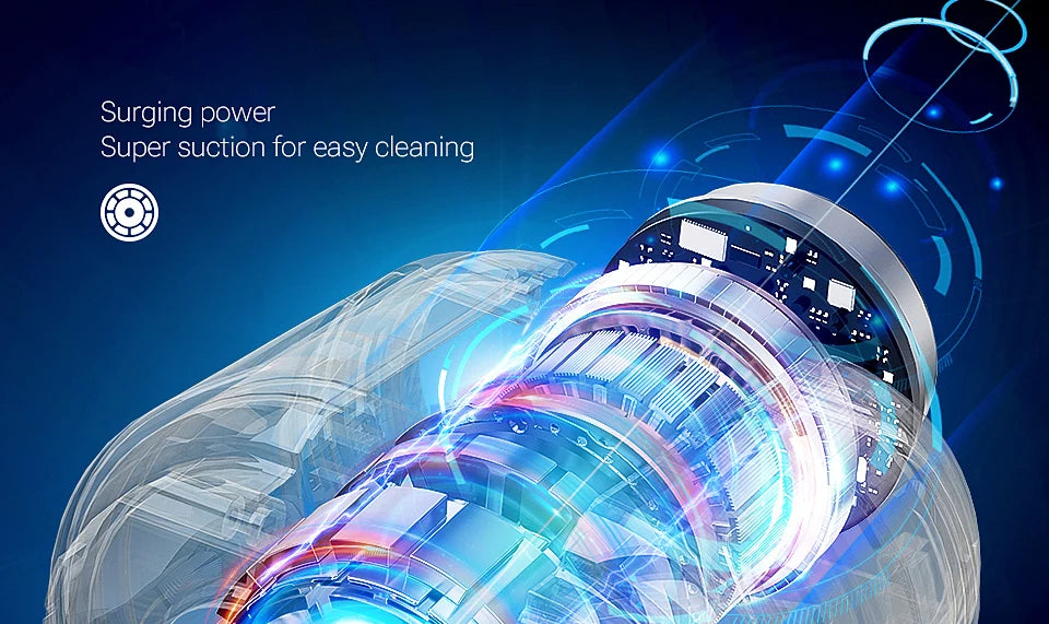 Wireless 3-in-1 Portable Car Vacuum with HEPA Filter & USB-C Charging