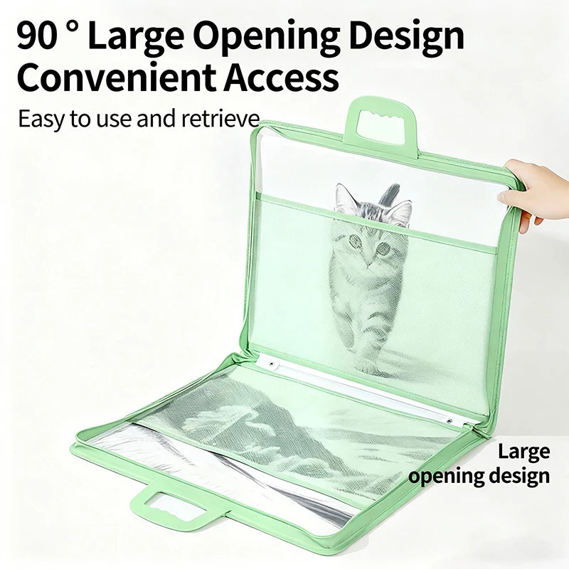 A3 Transparent Document Storage Bag with Handle