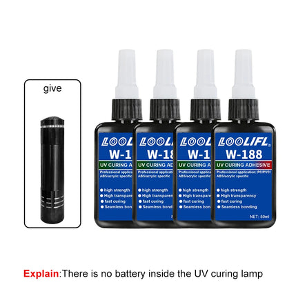 50ml Crystal Clear UV Resin Glue Kit with UV Lamp