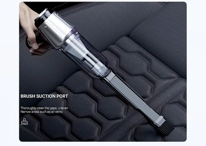 Wireless 3-in-1 Portable Car Vacuum with HEPA Filter & USB-C Charging