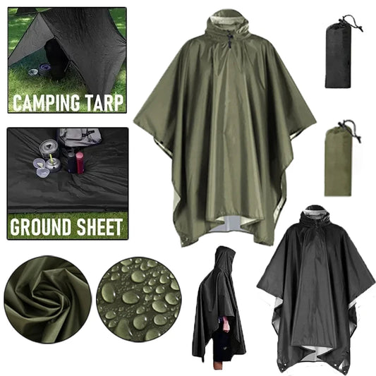 3-in-1 Tactical Rain Poncho