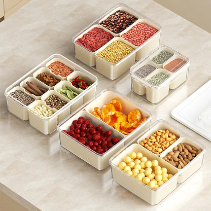 Large Capacity Food Storage Tray with Compartments