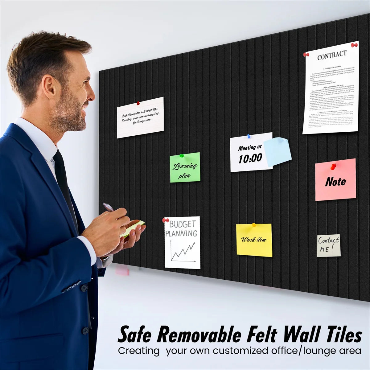 Large Felt Bulletin Board Wall Tiles