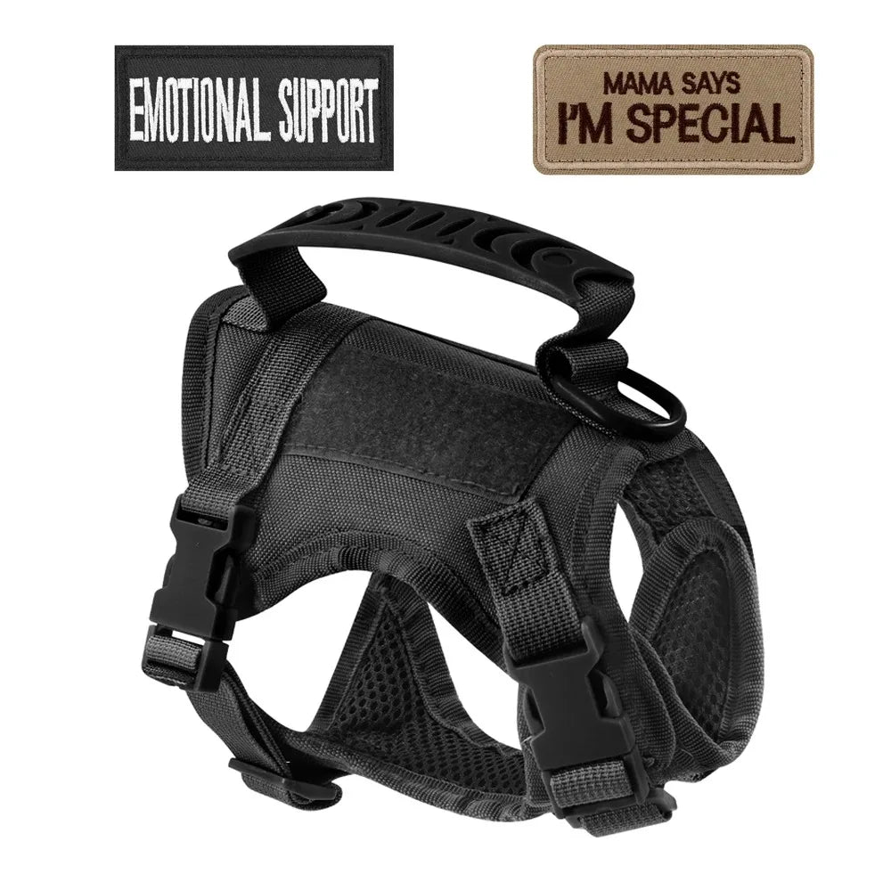Tactical Cat Harness & Leash Set with Velcro Patches