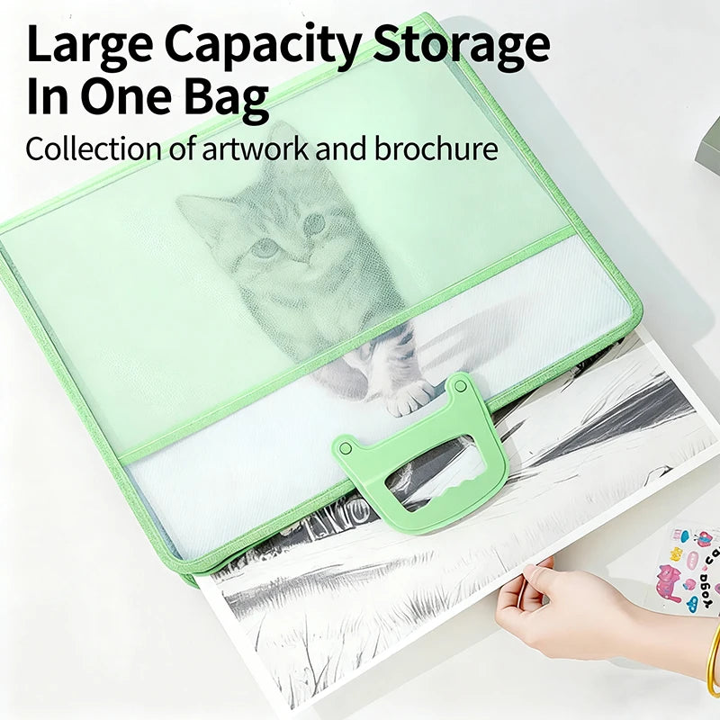 A3 Transparent Document Storage Bag with Handle