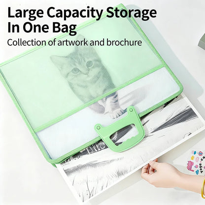 A3 Transparent Document Storage Bag with Handle