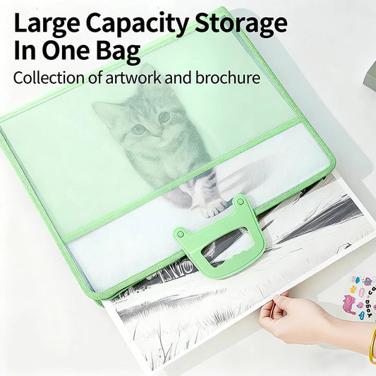 A3 Transparent Document Storage Bag with Handle