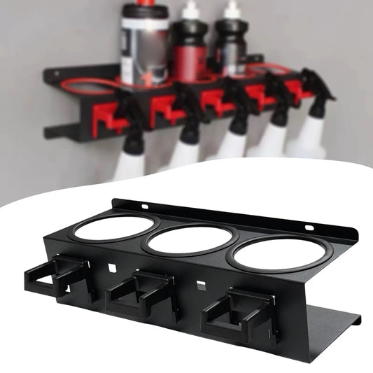 Wall-Mounted Spray Bottle & Detailing Tool Organiser Rack