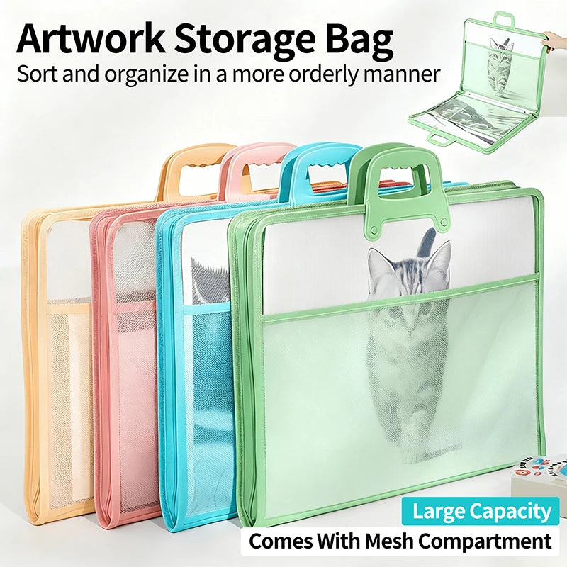 A3 Transparent Document Storage Bag with Handle