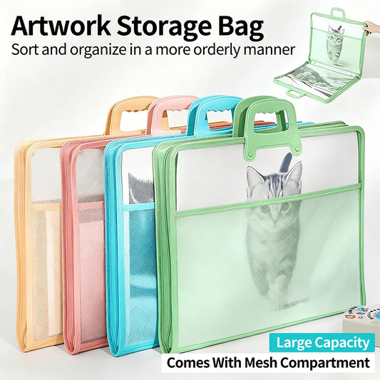 A3 Transparent Document Storage Bag with Handle