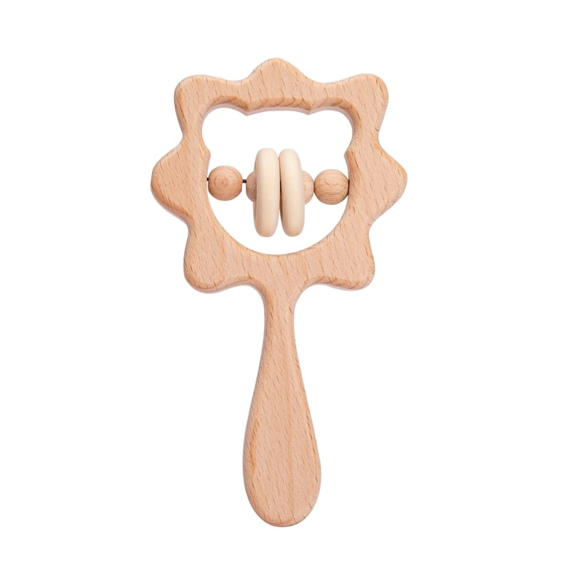 1PC Baby Wooden Rattle Beech