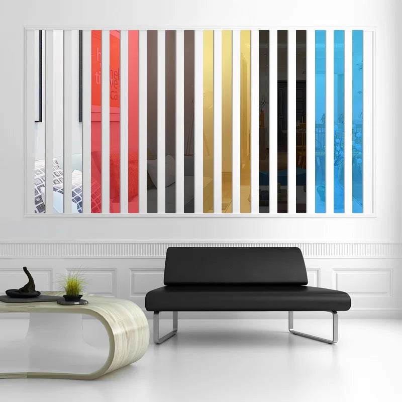 Acrylic Mirror Wall Strips Set
