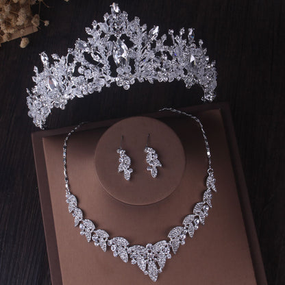 Silver Colour Crystal Bridal Jewelry Sets