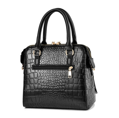 Yogodlns Crocodile Pattern Satchel Handbag