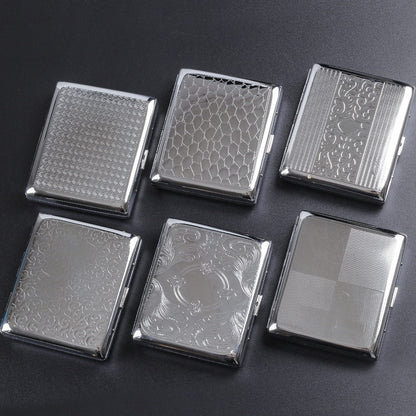 Silver Portable Metal Cigarette Case